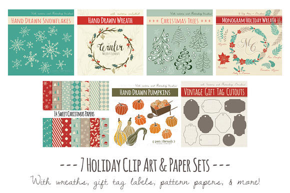 Mega Holiday Clipart Bundle! in Graphics - product preview 2