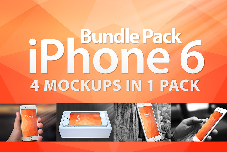 Mockup Iphone 6 Bundle Pack 4in1 in Mobile & Web Mockups - product preview 8