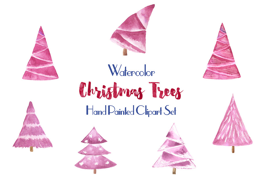 Watercolor Christmas tree clipart