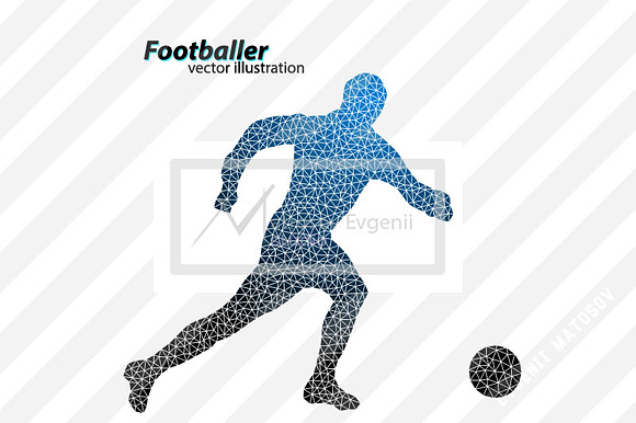 Silhouettes of football players. set in Illustrations - product preview 2