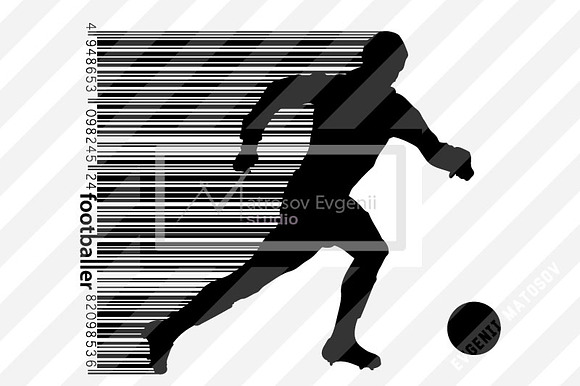 Silhouettes of football players. set in Illustrations - product preview 5
