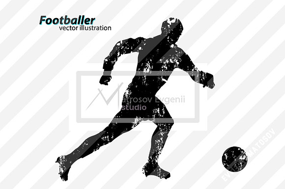 Silhouettes of football players. set in Illustrations - product preview 6