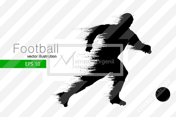 Silhouettes of football players. set in Illustrations - product preview 7