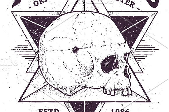 Timeless | Vector Dotwork Skull in Illustrations - product preview 2