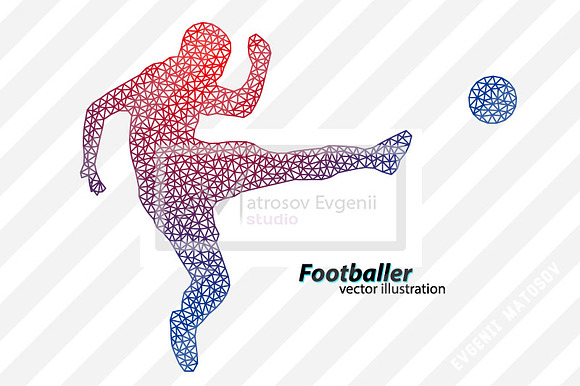 Silhouettes of football players. set in Illustrations - product preview 1