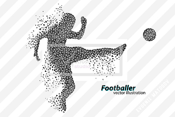 Silhouettes of football players. set in Illustrations - product preview 3