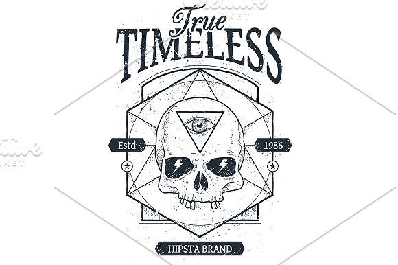 True Timeless #2 | Vector Skull in Illustrations - product preview 2