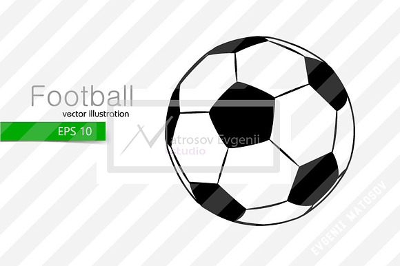 Silhouettes of football ball. Set in Illustrations - product preview 1
