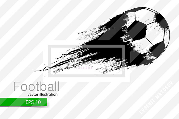 Silhouettes of football ball. Set in Illustrations - product preview 7