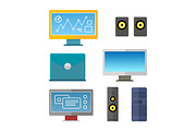 Set of Computer Peripherals Illustrations.