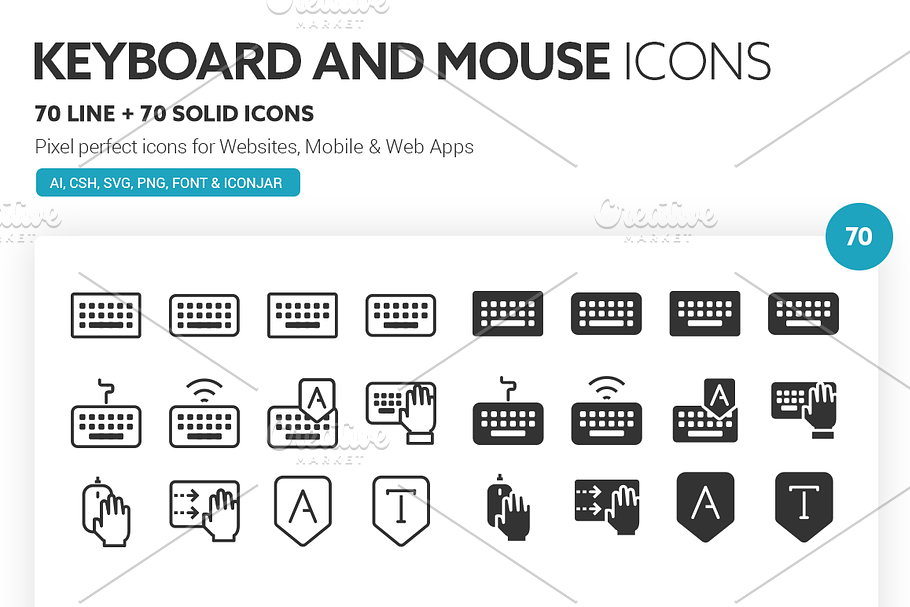 Keyboard and Mouse Icons in Graphics - product preview 8