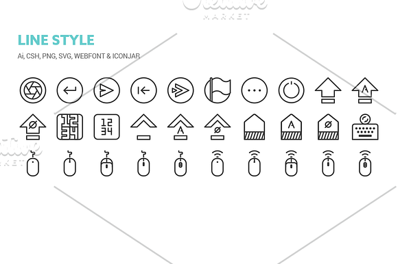 Keyboard and Mouse Icons in Graphics - product preview 3