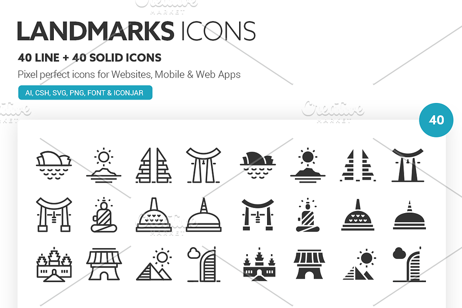 Landmarks Icons in Graphics - product preview 8