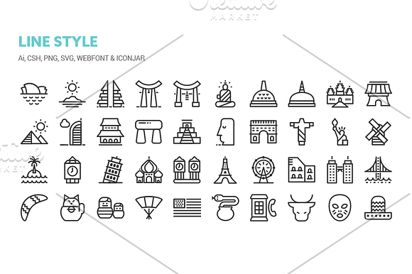 Landmarks Icons in Graphics - product preview 1