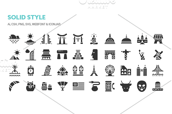 Landmarks Icons in Graphics - product preview 2