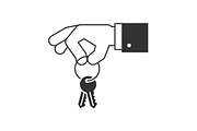 Hand holding keys icon