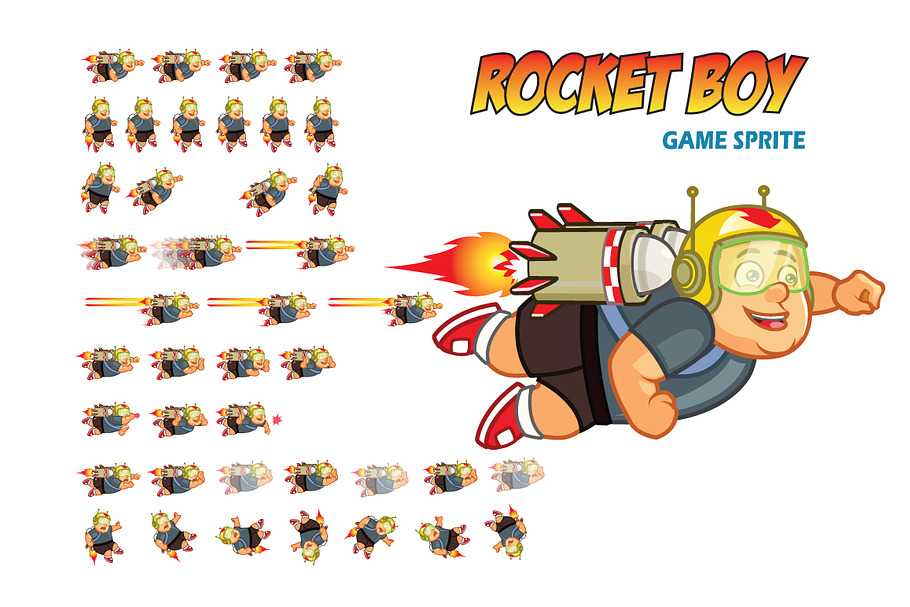 Rocket Boy Game Sprite in Illustrations - product preview 8