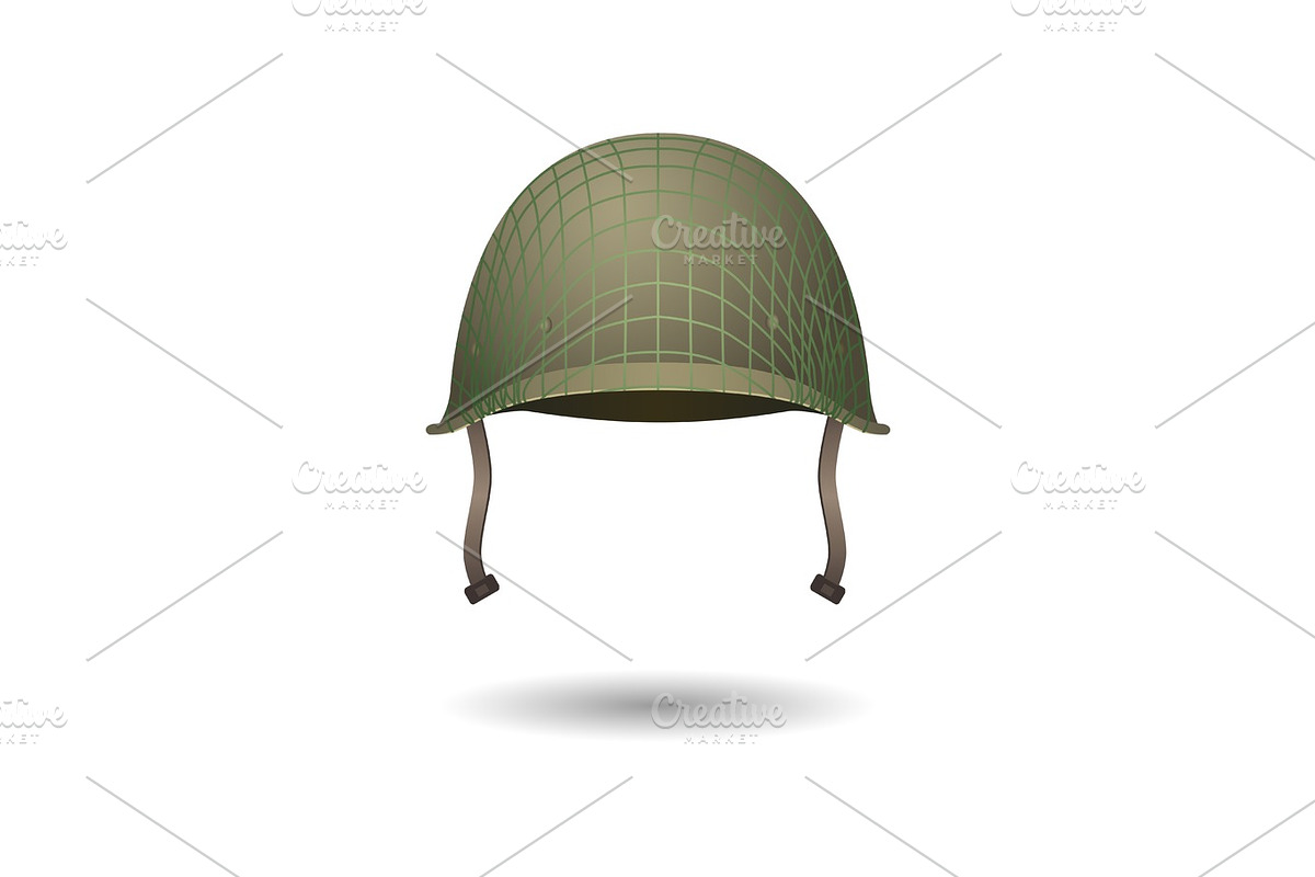 Military classical helmet design with projection lines. Development of uniform in Objects - product preview 8