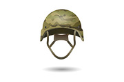 Paintball military modern camouflage helmet. Army symbol of defense.