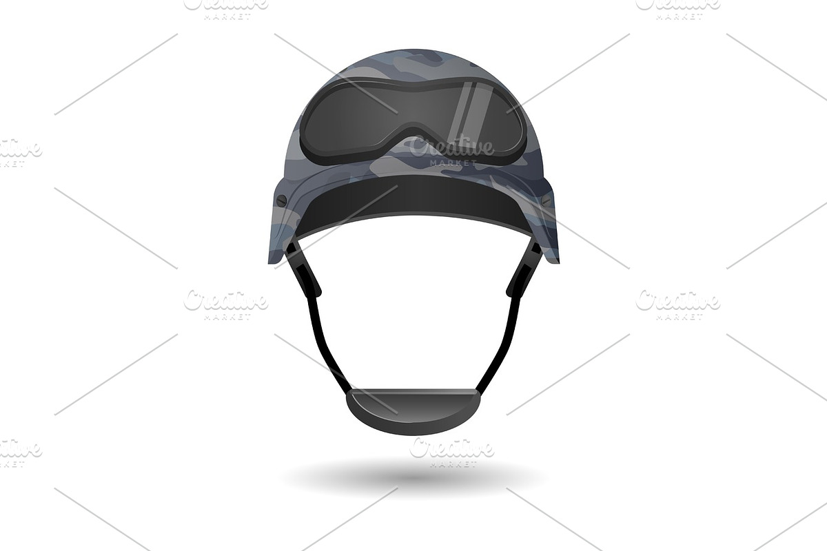 Military equipment for games. Helmet with glasses headwear element. in Objects - product preview 8