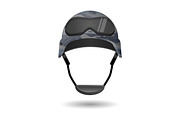 Military equipment for games. Helmet with glasses headwear element.