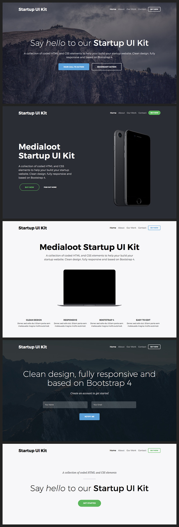 Bootstrap 4 Startup UI Kit in Bootstrap Themes - product preview 4