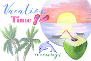 Summer Tropical Vacation Clipart 