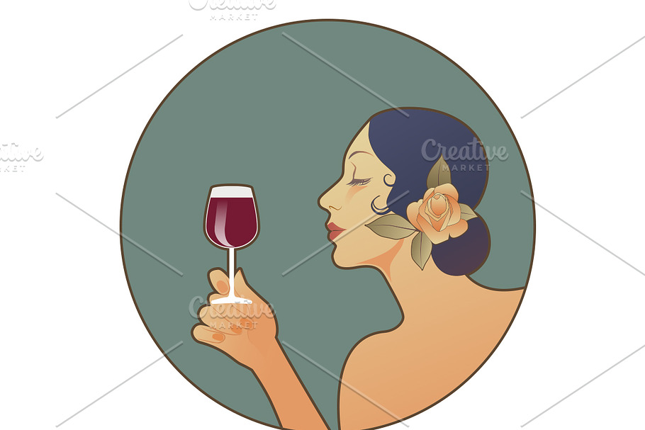 Spanish woman & Red wine in Illustrations - product preview 8