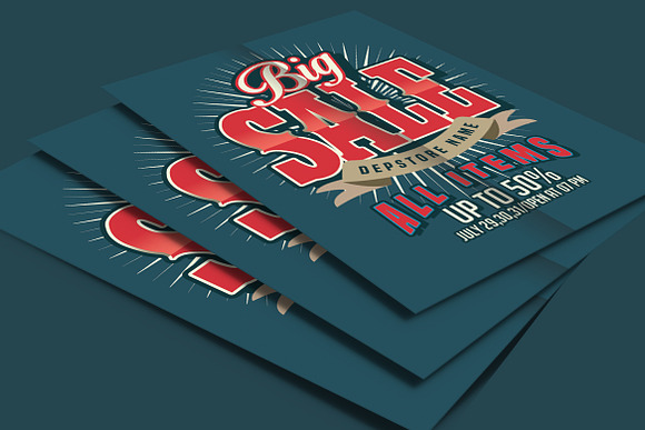 Big Sale Retro Style in Flyer Templates - product preview 2