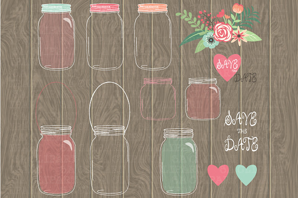 Mason jar Clipart in Illustrations - product preview 1