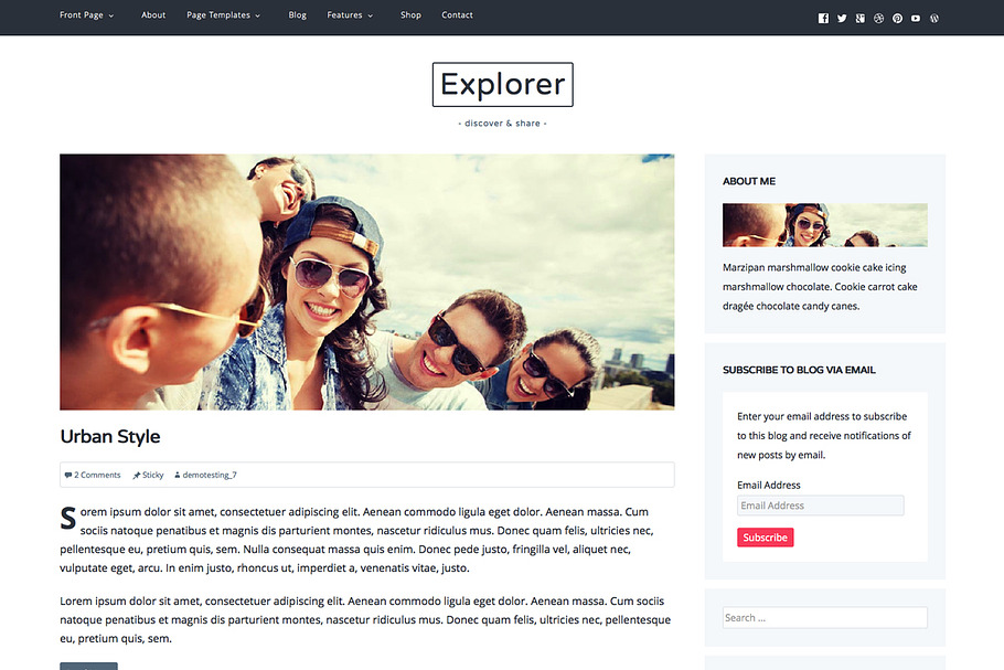 Explorer WordPress Theme