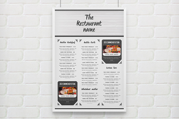 Elegant Food Menu 3 in Brochure Templates - product preview 1