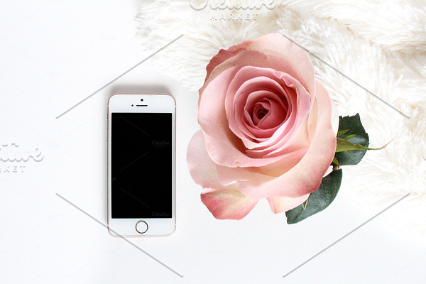 Pink Rose iPhone Mockup // 