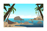 Cartoon Tropical Beach