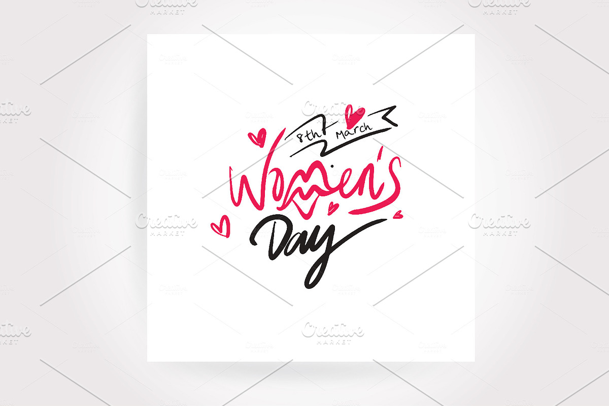 Women's Day Typography masthead in Postcard Templates - product preview 8