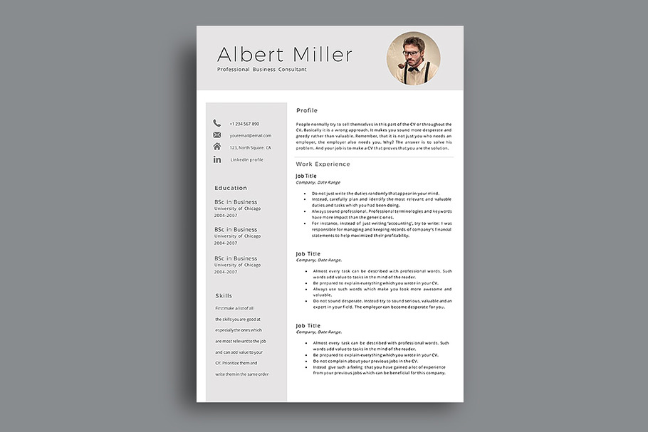 Resume Template With Photo in Resume Templates - product preview 8