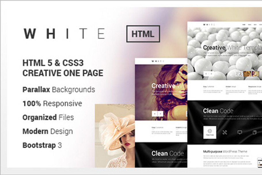 WHITE - Creative One Page Html Theme