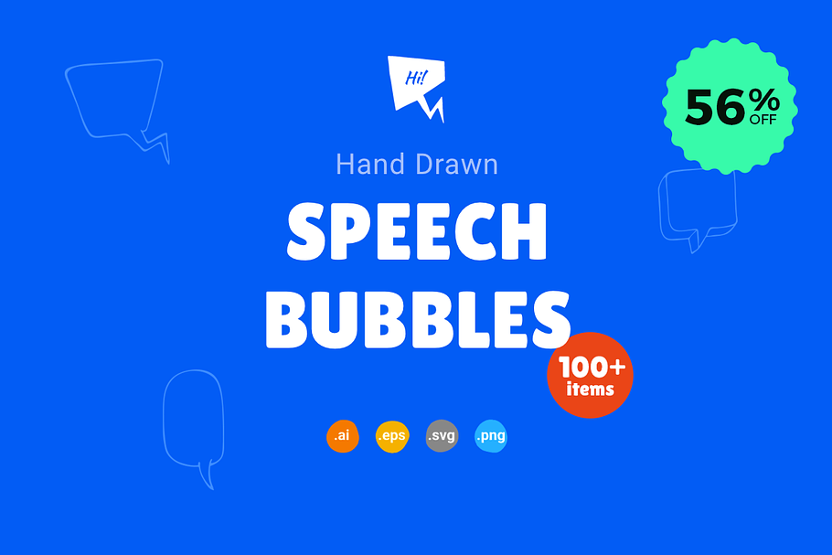 Hand Drawn Speech Bubbles - 56% OFF