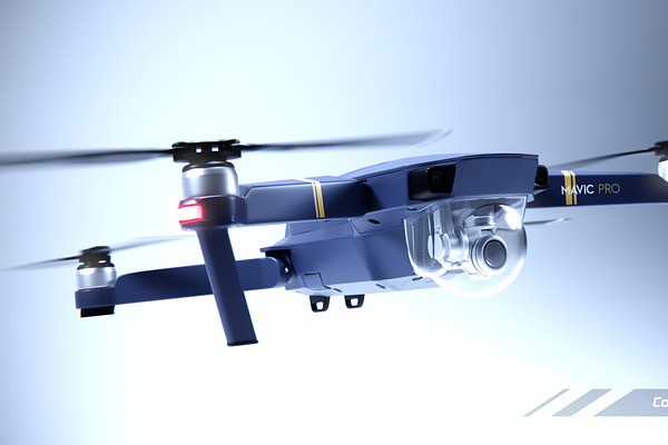 dji mavic pro quadcopter 3d model