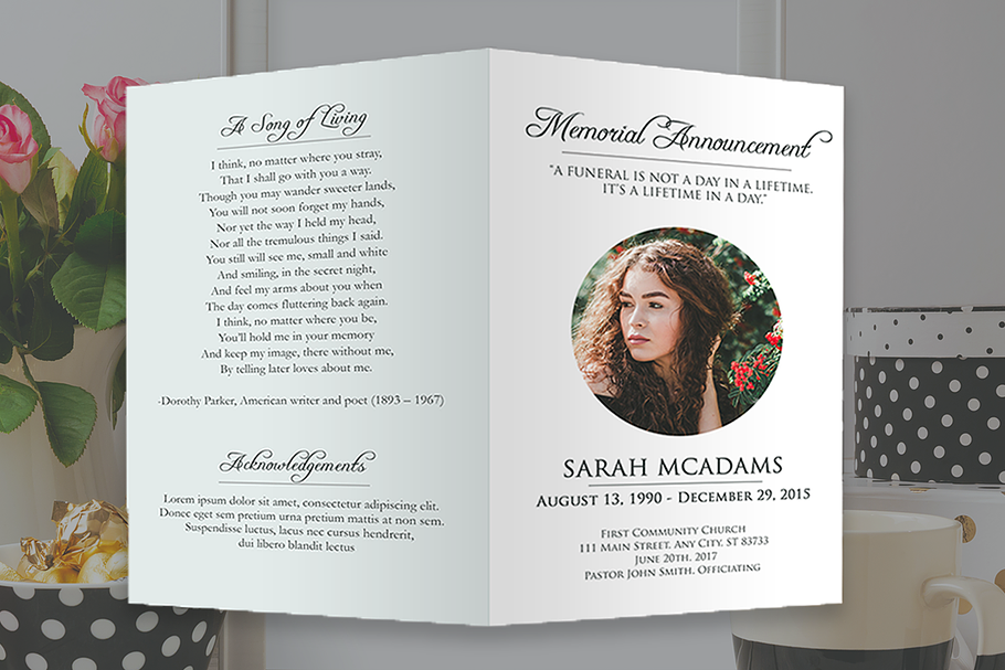 Funeral Program Photoshop Template in Brochure Templates - product preview 8