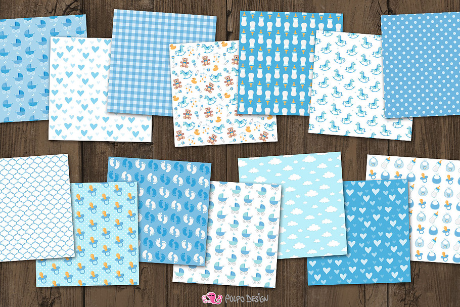 Baby Boy digital paper in Patterns - product preview 8