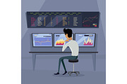 Modern Online Trading Technology Illustration.