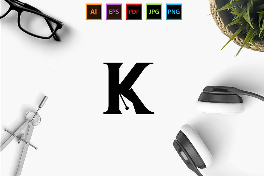 Pen K  in Logo Templates - product preview 8