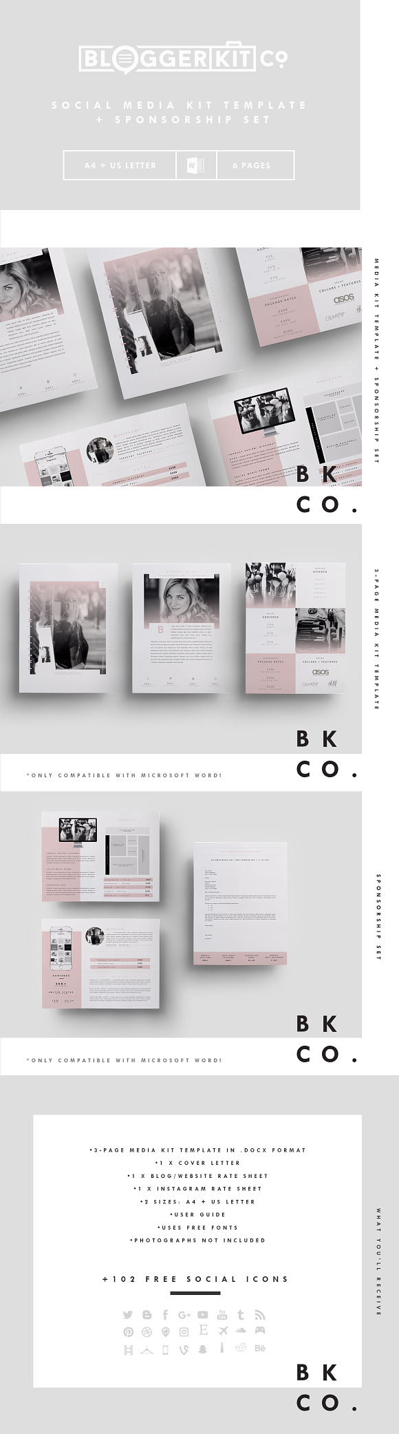 Social Media Kit Template Set | 6Pgs in Instagram Templates - product preview 4