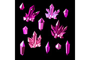 Pink quarz crystals