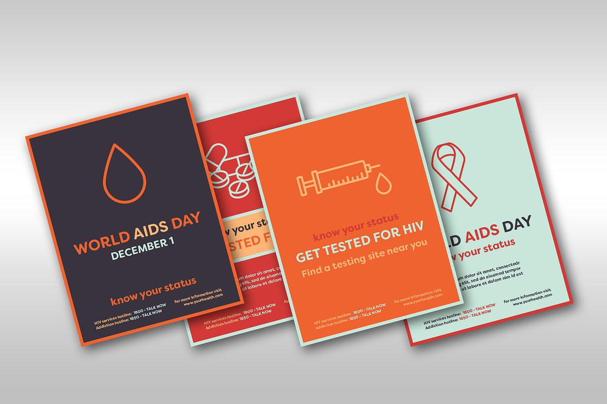 Aids Awareness Posters in Card Templates - product preview 8