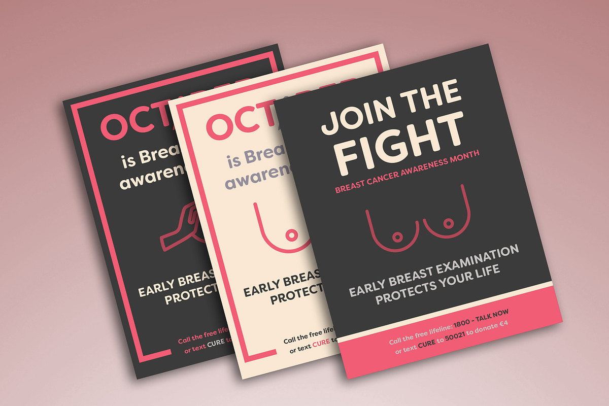 Breast Cancer Posters in Card Templates - product preview 8
