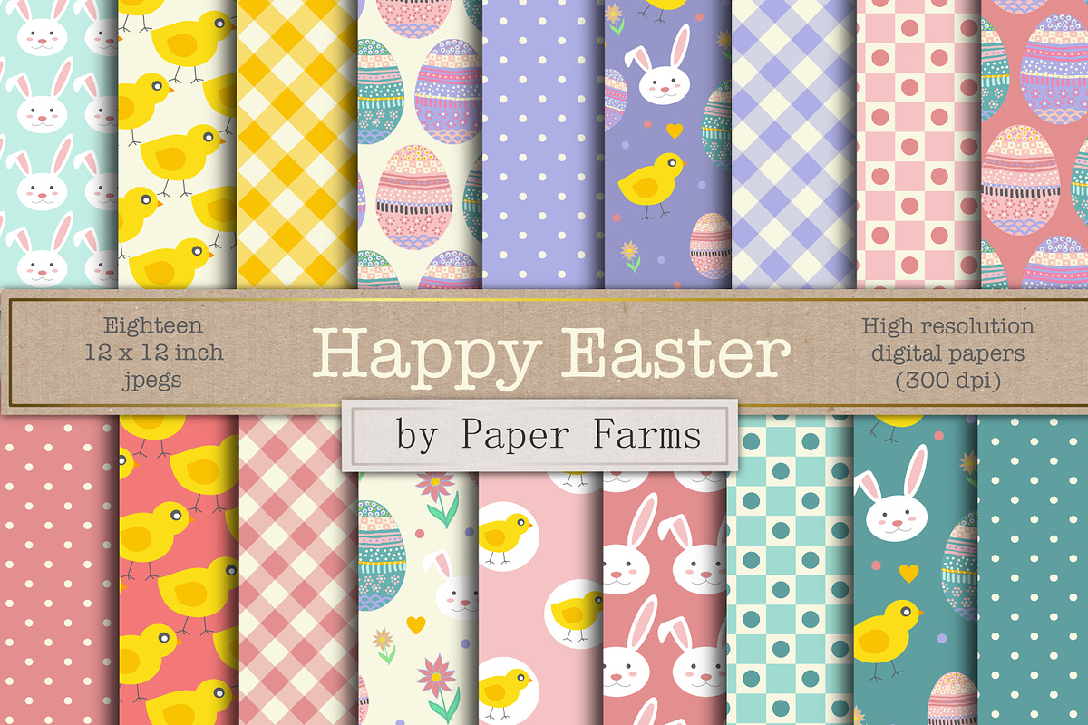 Easter digital paper  in Patterns - product preview 8