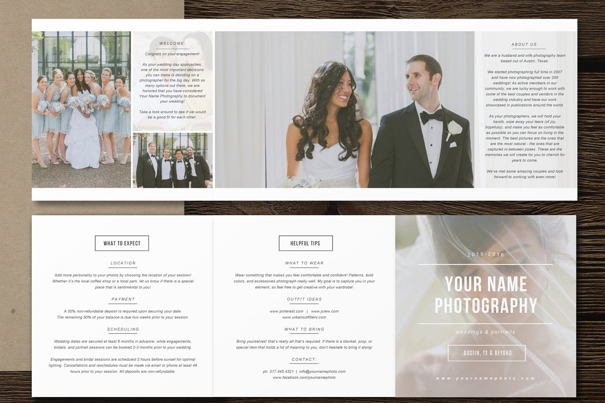 Minimal Photography Pricing Trifold in Brochure Templates - product preview 8