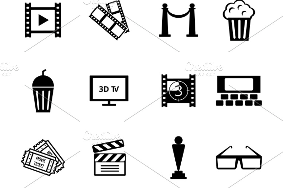 Black and White Movie Icons in Movie Icons - product preview 8